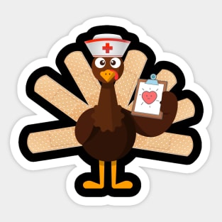 Thanksgiving nurse turkey Sticker